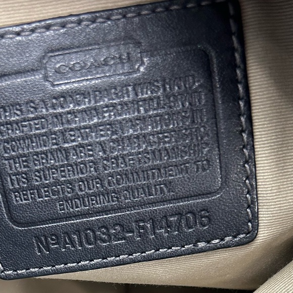 Coach Large Black Leather Hobo Shoulder Handbag Purse F14706 - Picture 10 of 10